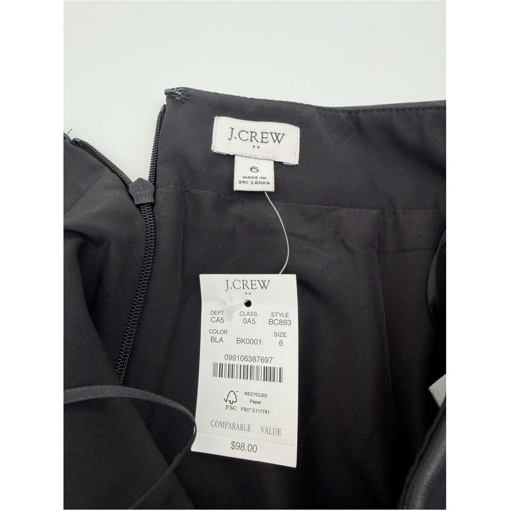 J Crew Faux Leather Classic Black A-Line Mini Skirt size 6 - Picture 4 of 5